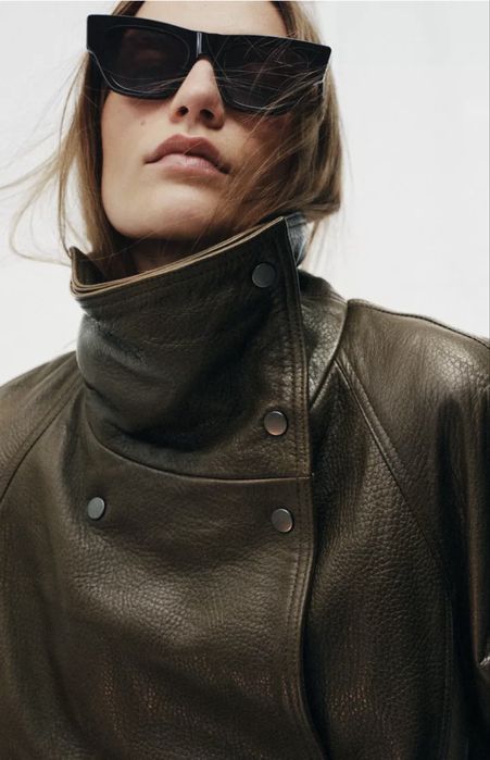 Шкіряна куртка косуха Zara 100% овеча шкіра