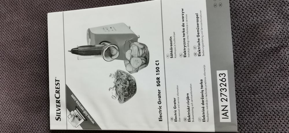 Tarka elektryczna do warzyw, maszynka SilverCrest z wkładami