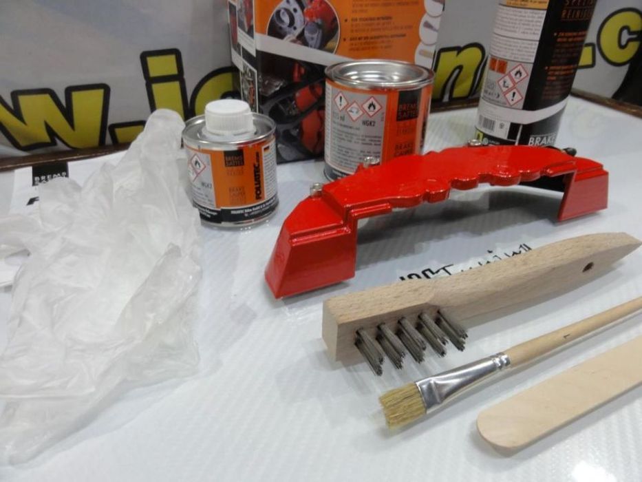 Tinta alta temperatura Foliatec de cor vermelho performance para bombas, pinças