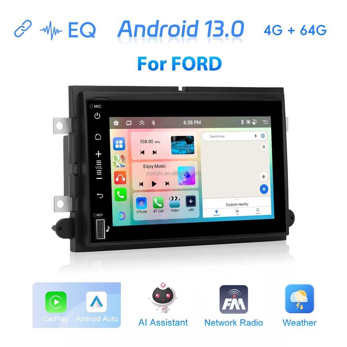 RÁDIO ANDROID 13 FORD F150 (4/64GB) 7" | Wireless CarPlay/Android Auto