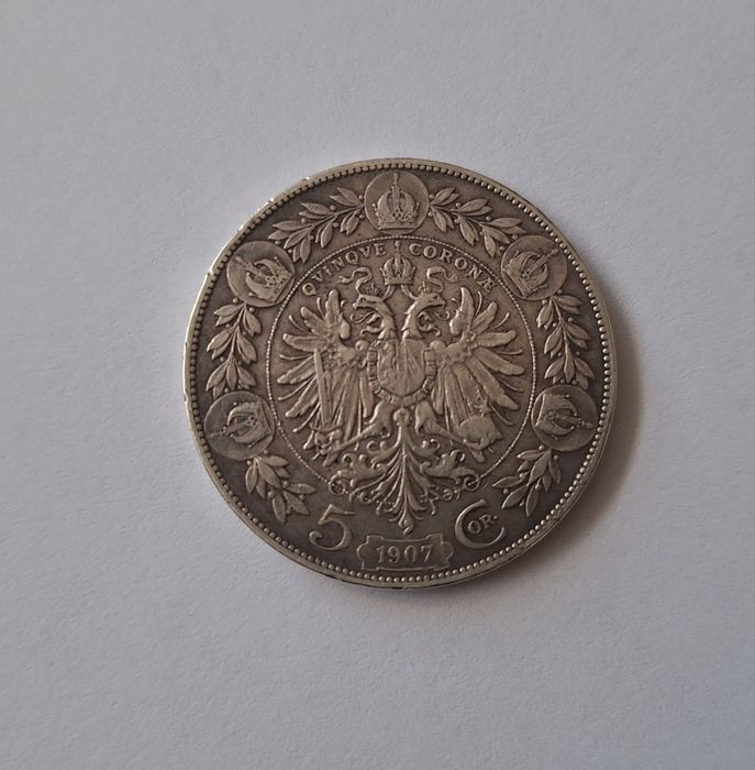 Moneta 5 cor z 1907 roku