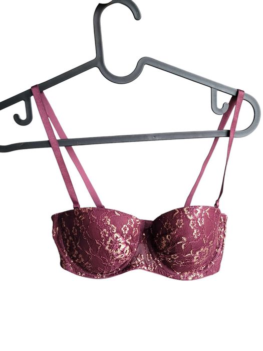 Bordowy stanik biustonosz 75B H&M bielizna damska