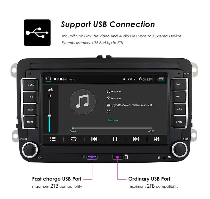 Radio CarPlay/Android Auto Skoda Octavia Superb VW Passat Golf Seat