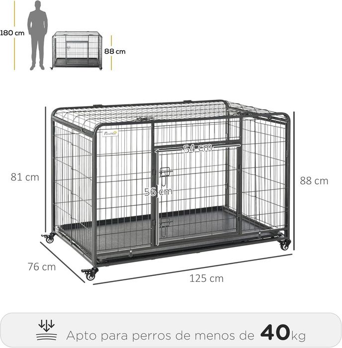 PawHut Canil para cães grandes dobrável