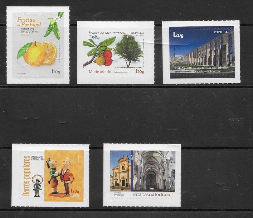 Serie 5121/5125 - 6 Selos Auto adesivos ALENTEJO/ALGARVE I20GRS - 2019
