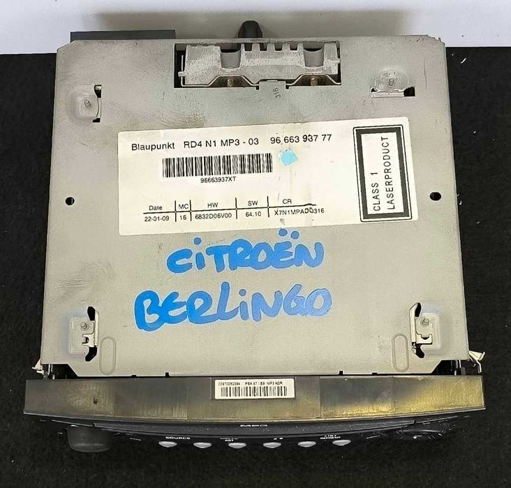 Rádio / Auto Rádio 9666393777 - CITROËN BERLINGO Caixa/monovolume