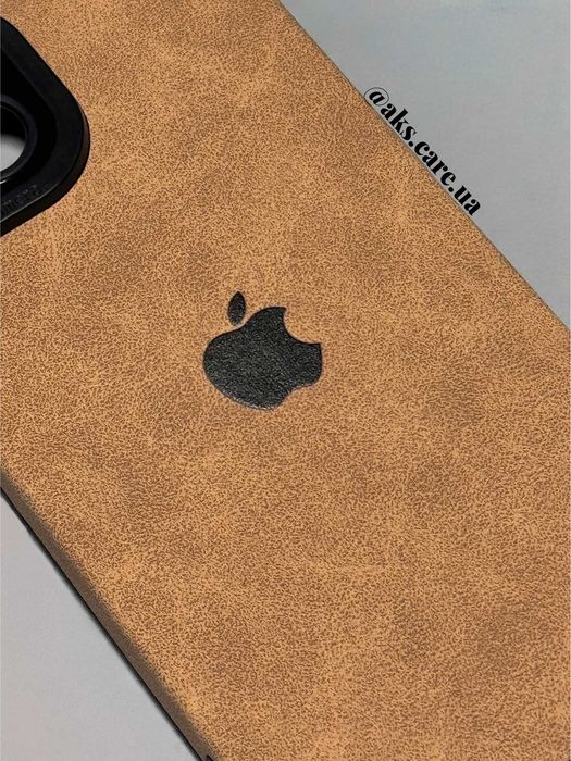 Гірчичний силіконовий чохол вельвет еко-замш з логотипом айфон iPhone