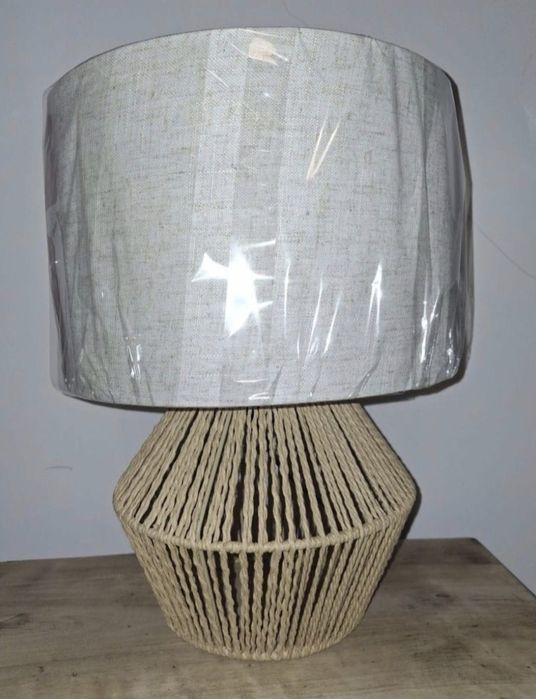 Lampa boho nowa wiklina wiklinowa lampka sznurek stołowa