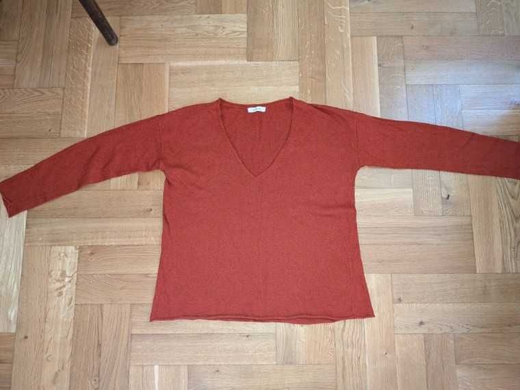 Ese o Ese - sweter wełniany w kolorze terakoty / rudym - rozm. S