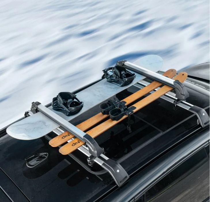 Suporte para esquis e pranchas de snowboard VEVOR, rack universal de teto para carros de 31,7 polegadas, compatível com a maioria das barras