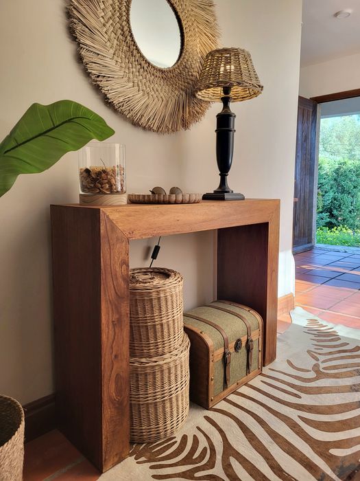 consola, mesa,  secretaria, aparador, apoio, acacia,  rustico