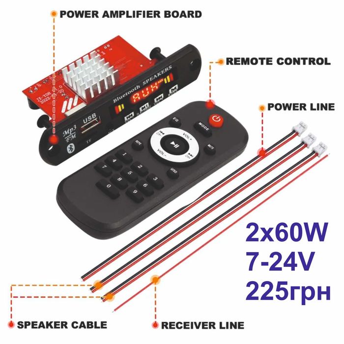МР3-AUX-FM-BT плеери c усилителем  2х30W  2х40W   2х60W