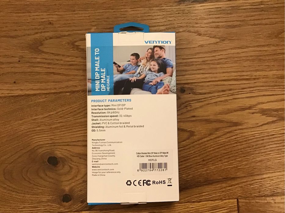 Кабель Vention mini DisplayPort - DisplayPort (M/M), 1.5 м, Black