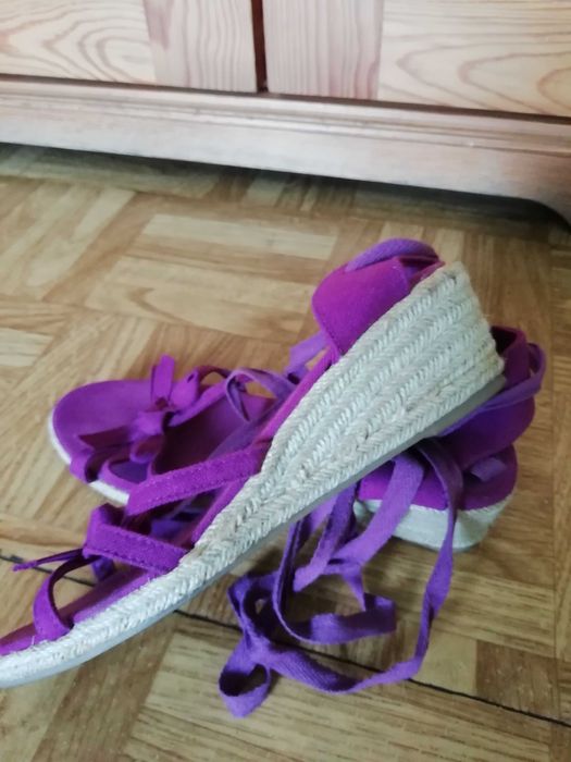 sandały espadryle ciemny róż