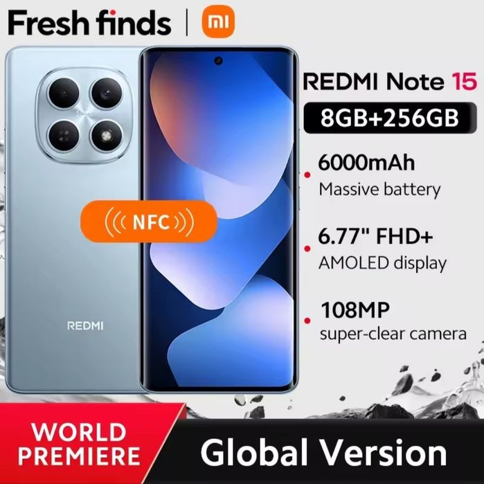 Смартфон Xiaomi REDMI Note 15 (6/128Gb); (8/256Gb) модель 2026