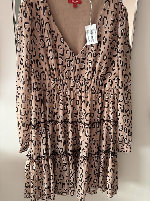 Guess sukienka puder panterka  L/40 new %%%