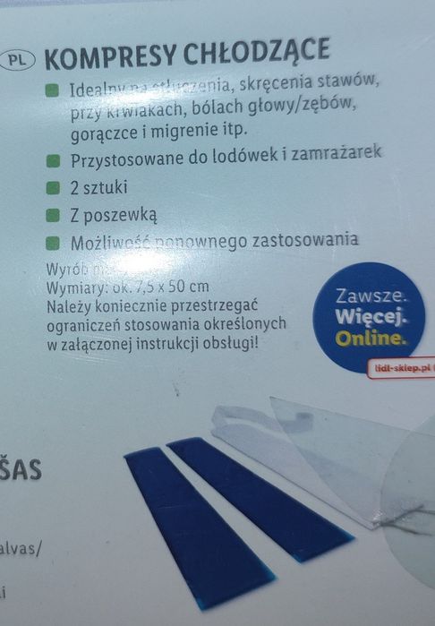Zestaw kompresów chlodzacych