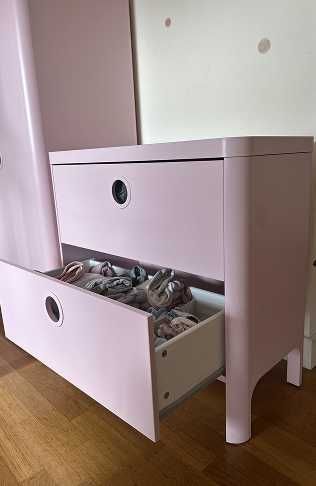 Cômoda BUSUNGE com 2 Gavetas – Rosa