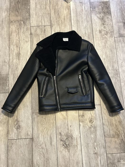 Męska kurtka zimowa lotnicza aviator kożuch