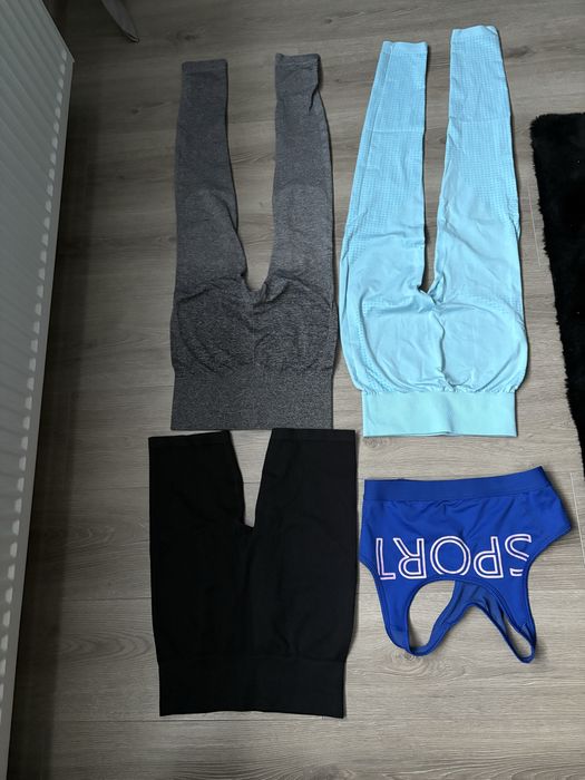 Zestaw sportowy legginsy top na siłownię do ćwiczeń S M 36 38