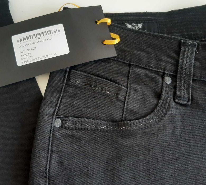 Calças Ganga Senhora Pretas More Blue Jeans Novas 44