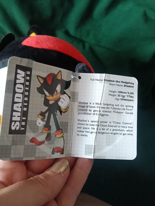 maskotka  Sonic Shadow the Hedgehog  nowa