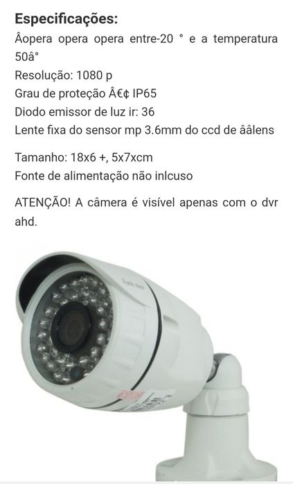 Câmara HD 3,6mm 2Mp - Nova