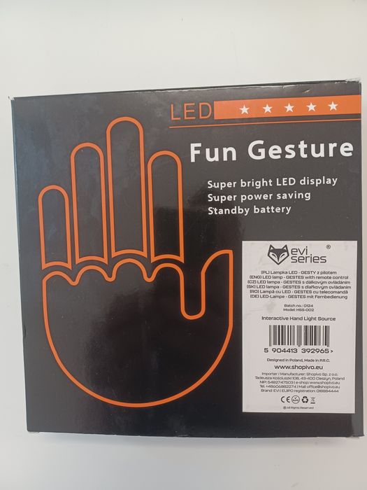 Lampa gestów z pilotem środkowy palec lampka led