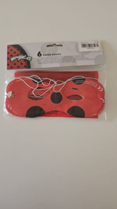 6 máscaras de papel Ladybug novas