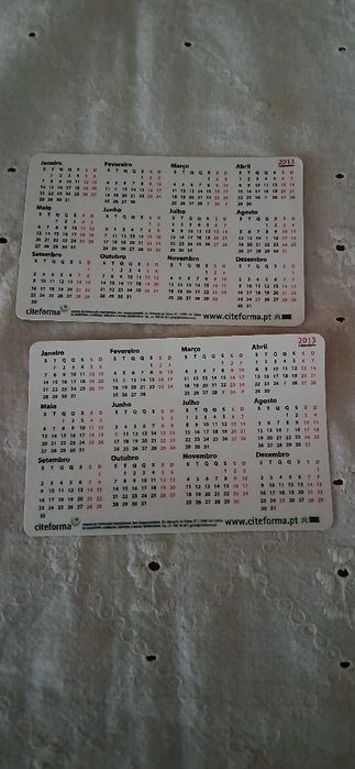 Calendários de bolso Citeforma de 2013