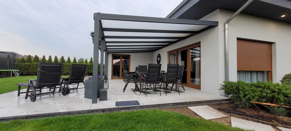 Zadaszenie tarasowe z aluminium / szkło przesuwne / darmowy projekt