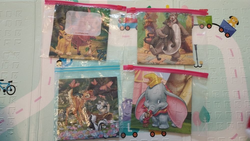 Puzzles Disney (Rei Leão, Dumbo, Bambi, Livro da Selva)