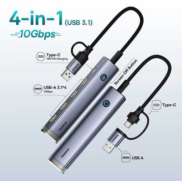 Baseus Ultrajoy Series 4-Port HUB AIR BS-OH191 (B0005280B811-15)