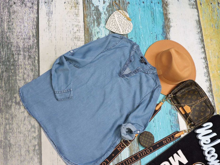 Esmara bluzka lyocell serek cekin roll up 40