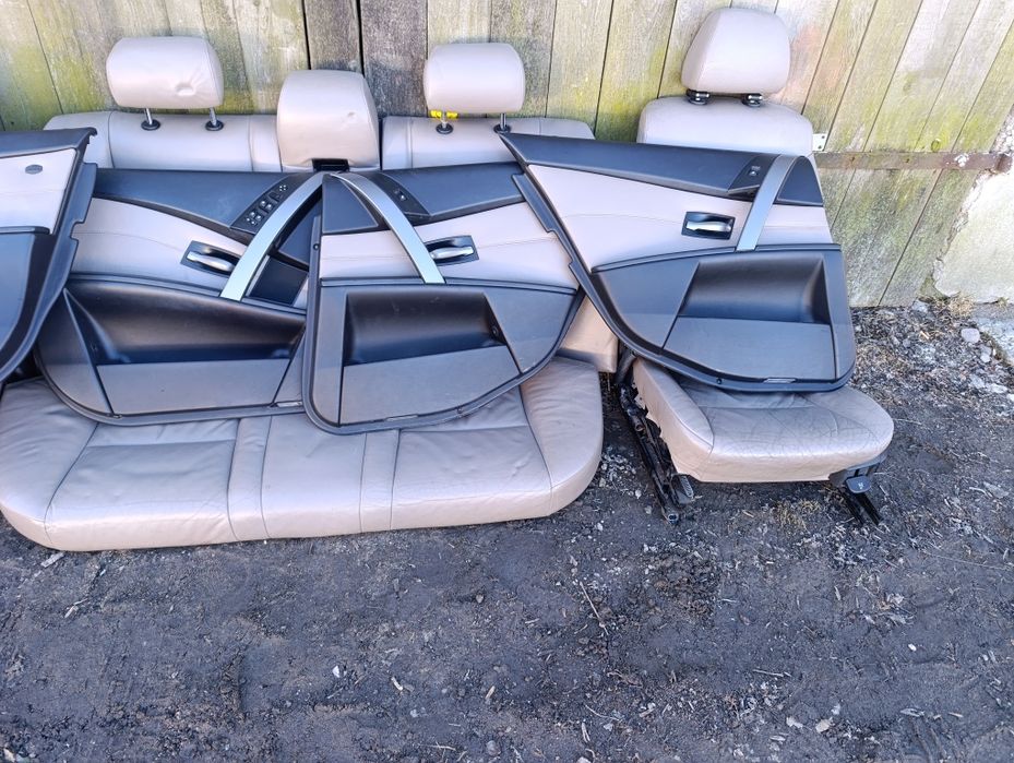 Kompletne Wnętrze Fotele kanapa boczki BMW E60 Skóra