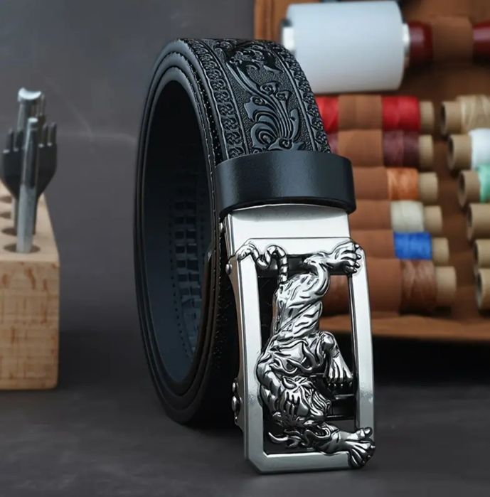 Ремень  VIEESDO BELTS Натуральна шкіра -Автомотична Пряжка з Левом