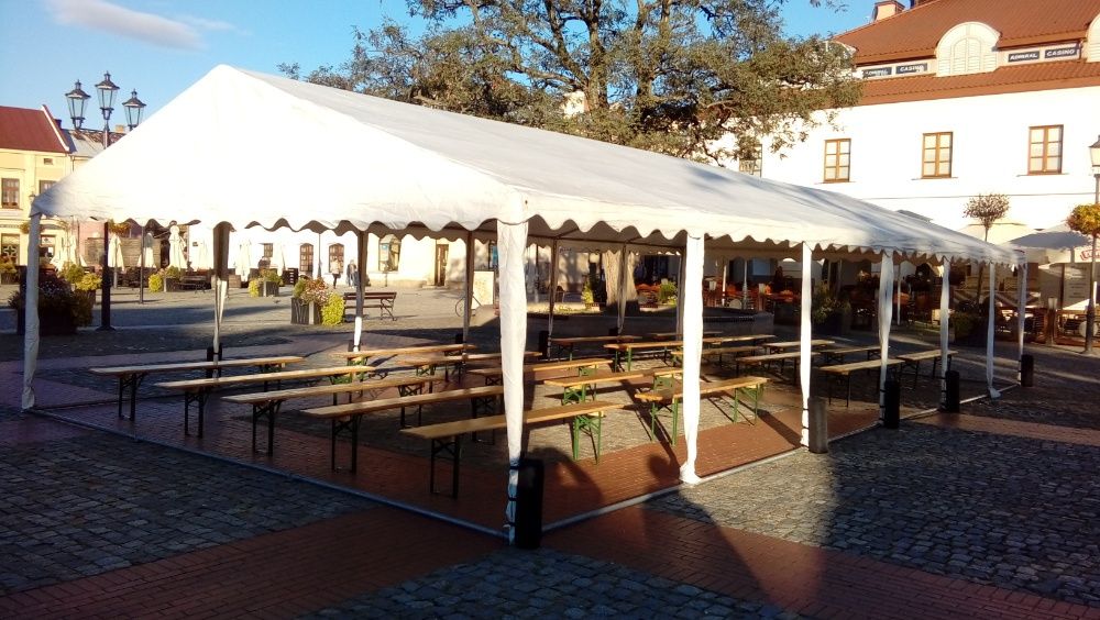 Namioty ławki stoły wynajem obsługa imprez plenerowych
