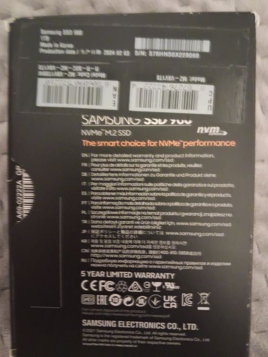 Dysk samsung ssd 980