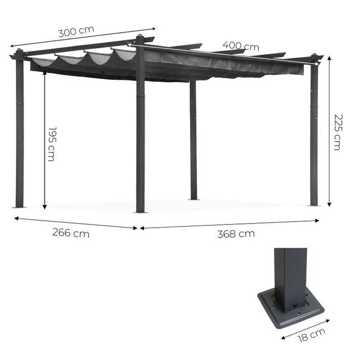 Pergola 3x4 zadaszenie ogrodowa altana pawilon Parasol do ogrodu daszek