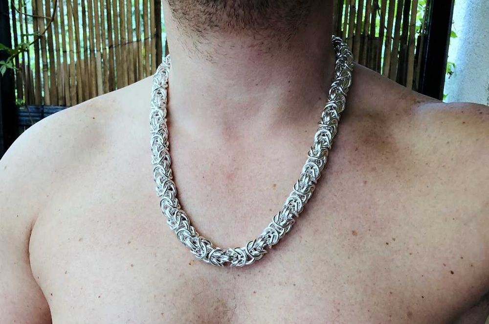 60cm 13mm 380 g łańcuch królewski- bizantyjski srebrny pr.925