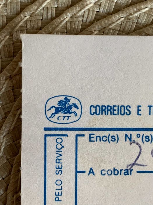 Papel nota antigo Aviso de entrega ctt