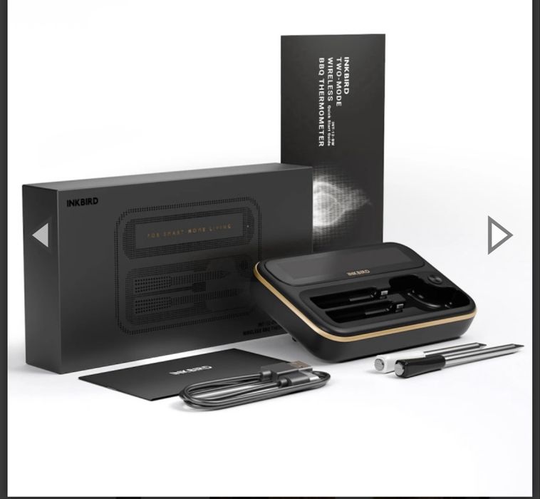 Бездротовий BBQ термометр Inkbird INT-12-BW (Wi-Fi 5G + Bluetooth 5.4) — 2 щупи