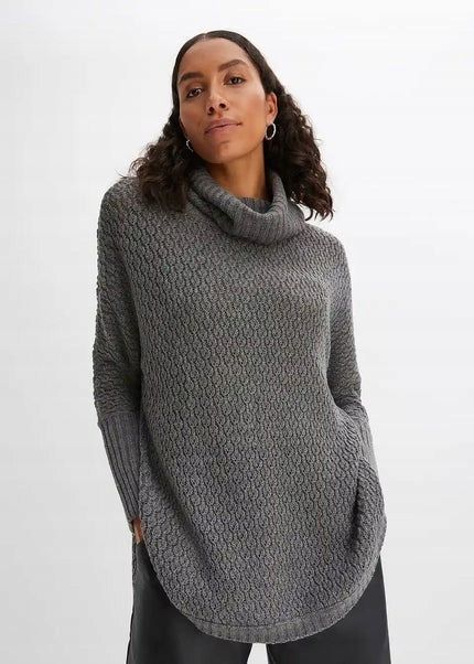 B.P.C sweter z golfem oversize szary 36/38.