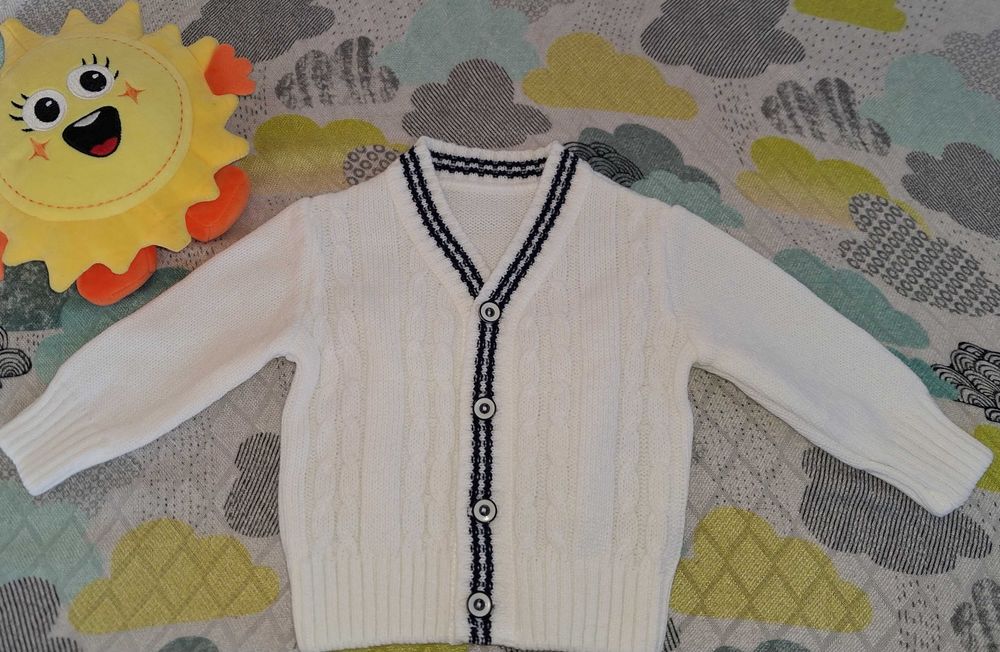 Elegancki sweterek biały chrzest, święta rozm. 62