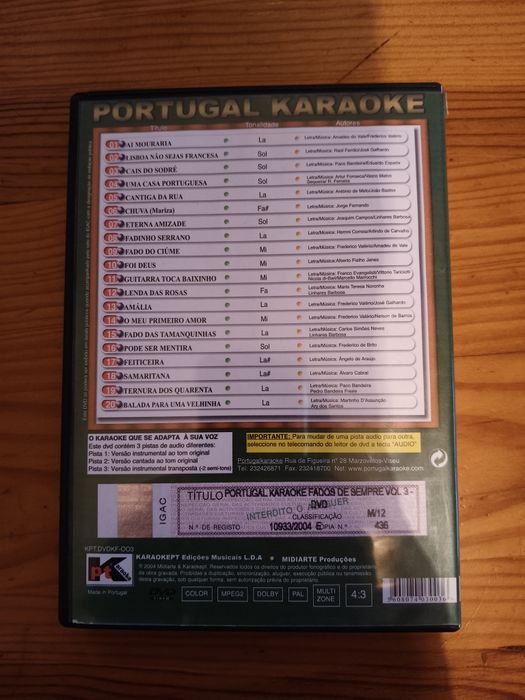 DVD Karaoke Fados de sempre vol 3