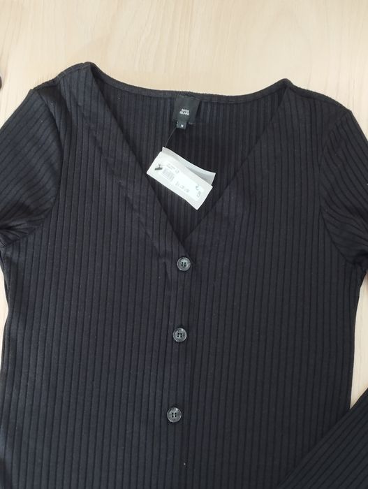 Длинное черное платье в рубчик 38-40,