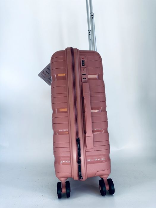 Nowa PP elastyczna walizka mała kabinowa pudrowy róż