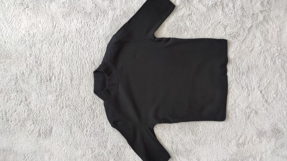 Zara czarny polgolf crop top prążek