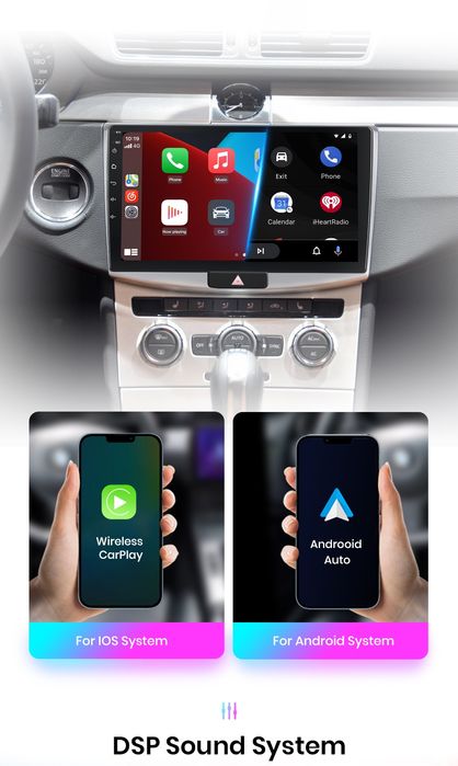Rádio 10" android Volkswagen Passat B6 B7 CC CARPLAY WIFI GPS Novo