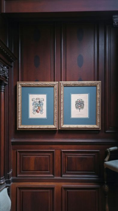 Старовина геральдика. Антикварні гравюри. Комплект гербів.